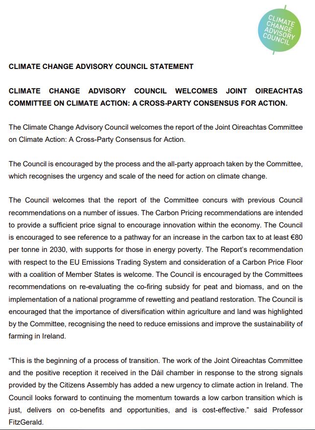 Council response to Joint Oireachtas Committee Report